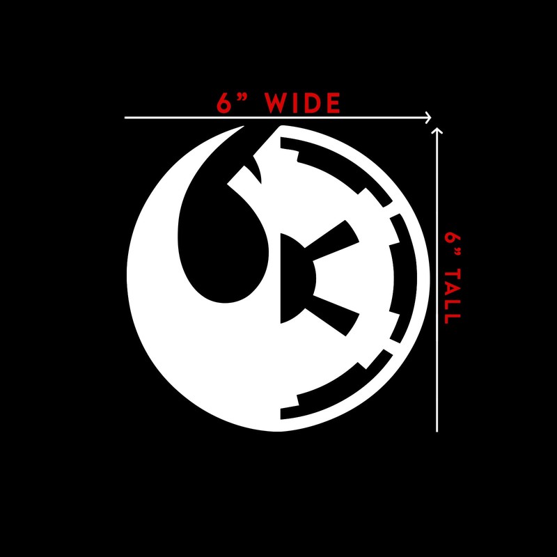 Half Rebel Alliance Galactic Empire Sticker Decal Notebook Car Laptop