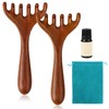 Wooden Scalp Massage Brush, Magic Massage Comb with Six Claws,