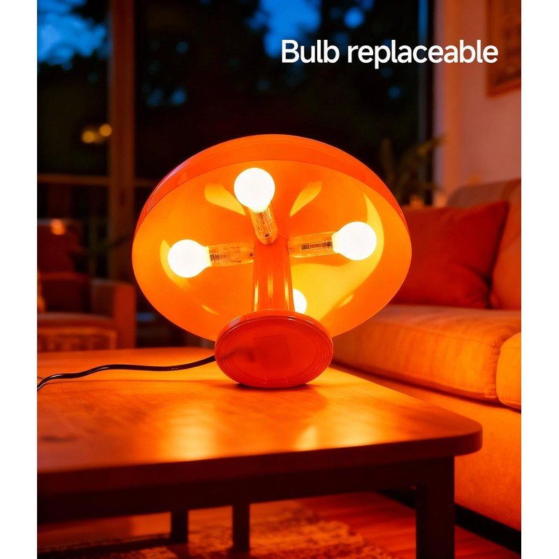 Anykonio Orange Mushroom Lamp, Mid Century Modern Table Lamp for