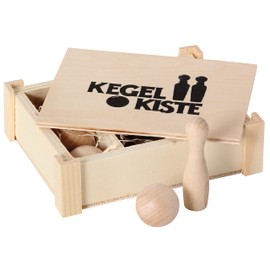 Bartl 103496 Kegelkiste aus Holz, Ideal für kleines Tischkegeln mit den Arbeitskollegen oder Zuhause mit der ganzen Familie