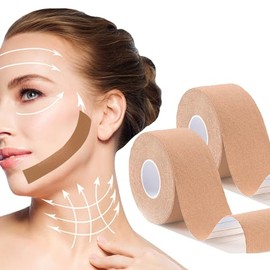 2 Rollos Cinta Lifting Miofascial Facial Parches De Cinta Antiarrugas Pegatinas Anticongelantes Para Reafirmar Y Apretar Trajes De Piel Para Todas Las Partes De La Cara Y El C