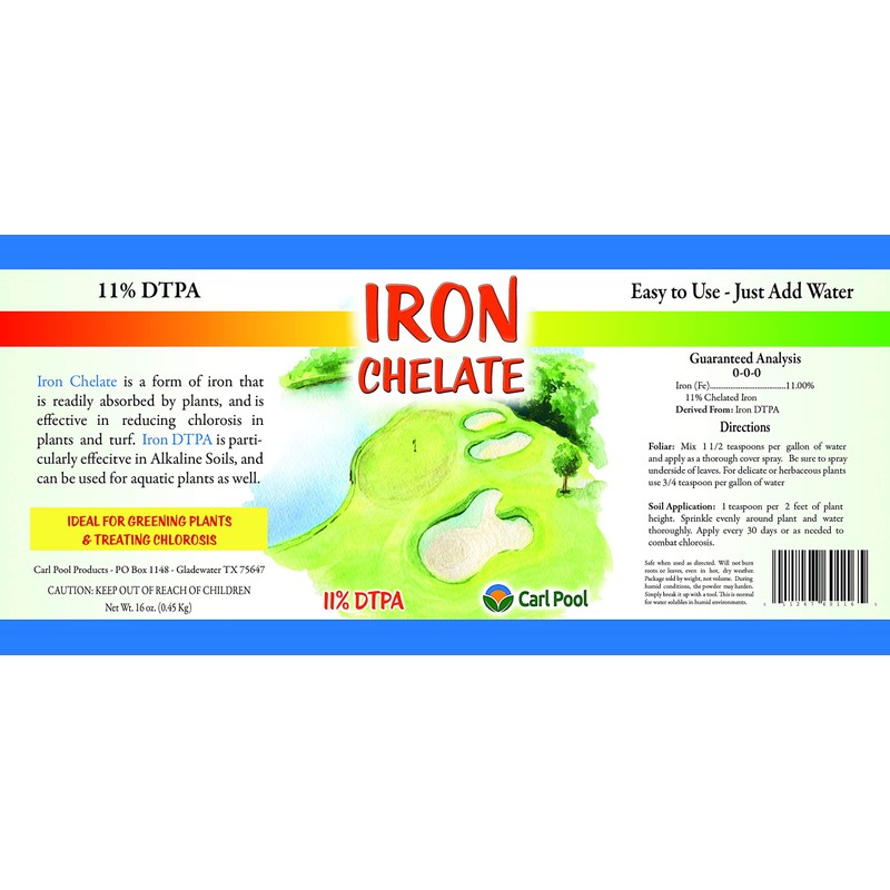 Carl Pool Iron Chelate 1 Lb - Water Soluble Fertilizers