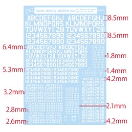 サンコーマーク工業 M02 45度 Numbers&Letters 白 13.5×19.5cm レプトジーダ WING DECAL SERIES WM-05