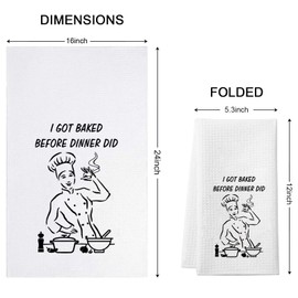 Funny Kitchen Towel I Got Baked Before Dinner Did Kitchen Decor Housewarming Gift (I Got Baked CA)