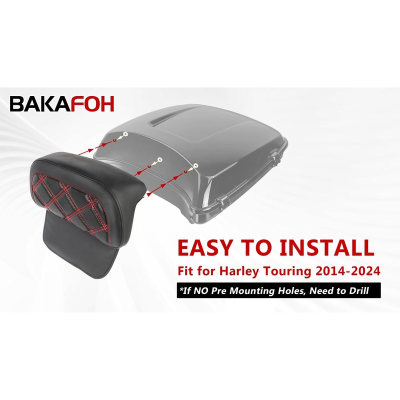 Motorcycle Rear Passenger Chopped Tour Pack Backrest Pad For Harley