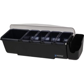 Carlisle FoodService Products San Jamar Dome Garnish Center 5 bandejas con Tapa de cúpula para Cocina, Bar y restaurantes, plástico, 8 pintas, Negro