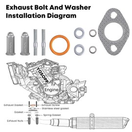YOSOPP GY6 Exhaust Bolt Nuts Gasket for 50cc 70cc 90cc 110cc 125cc 150cc Scooters ATVs GMB139 Engine Moped Quad 4 Wheeler Dune Buggy Go Karts Taotao Sunl Coolster Jonway Roketa Sandrail (Silver)