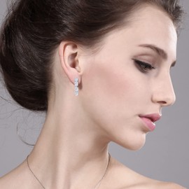 Gem Stone King Hoop Earrings For Women | 925 Sterling Silver | 6X4MM Oval Gemstone Birthstone Hoop Earrings | 22MM = 0.85 Inch | Fine Jewelry Gifts for Her Mom Women Wife