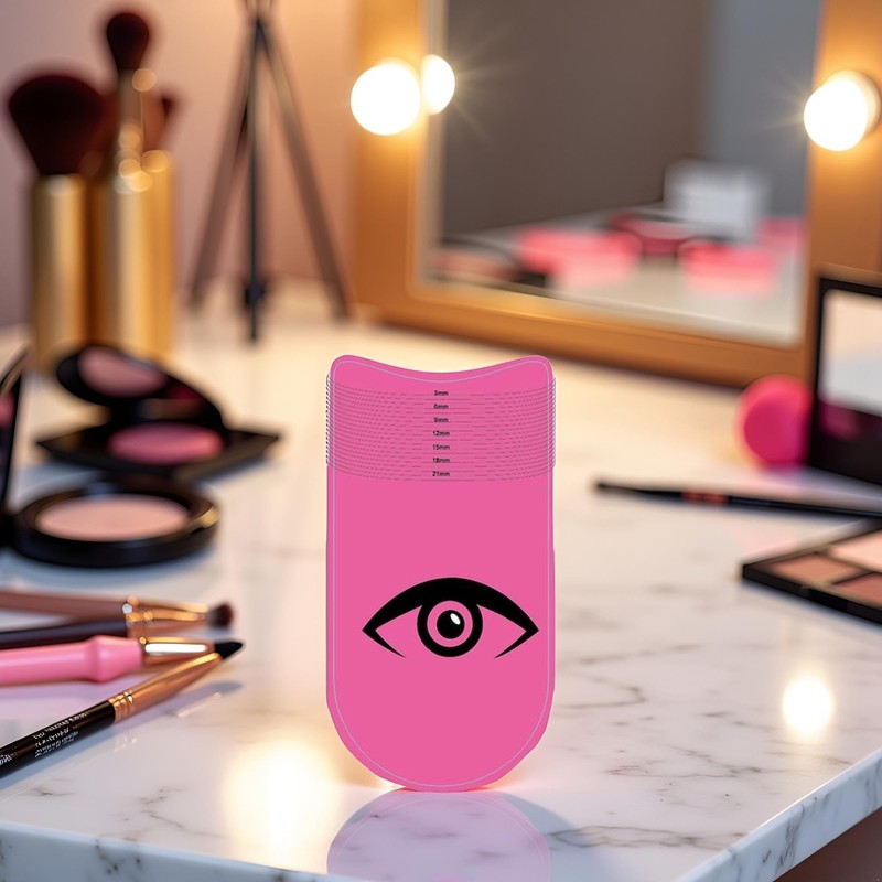 Pink Eyelash Ruler, Eyelash Stencils Ruler for Measure Eyelashes LengthEyebrow