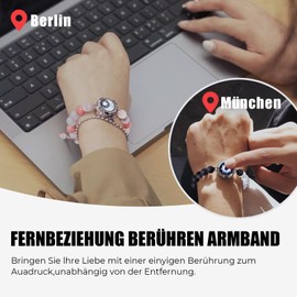 TOTWOO Couple Bracelet Couple Gifts Partner Bracelets with Touch Long Distance Relationship Gift for Long Distances Couple Love Gifts Vibration & Light Up Bluetooth Pairing Jewellery, Mountain and