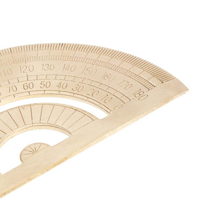 Metal Ruler Set - Students Golden Triangular Plate & Semicircle