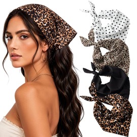 Triangle Hair Scarf for Women, 4Pcs Headscarf Bandana Tie-Back Hair Scarves