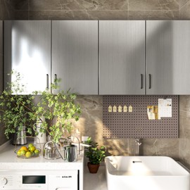 Cohoo Home Stainless Steel Contact Paper Peel and Stick Countertop Silver Stainless Steel Wallpaper for Kitchen Backsplash Self Adhesive Wallpaper Dishwasher Fridge Appliances Cover 17.7inW 78.7inL