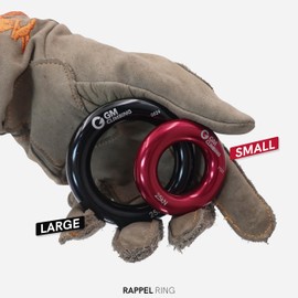 GM CLIMBING Black Small Rappel Ring 25kN for Rock Climbing Arborist Rescue Slackline Hammock 1-Pack