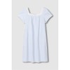 JAJU [JAJU] Women's Seersucker Shirring Short Sleeve Pajama Dress_Light Blue
