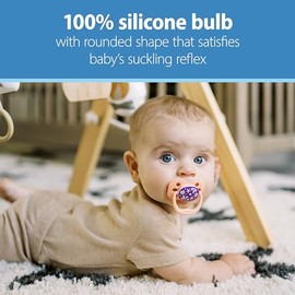 Dr. Brown's Advantage Glow-in-The-Dark 2 Piece Stage 1 Pacifiers, Blue, 0-6 Months