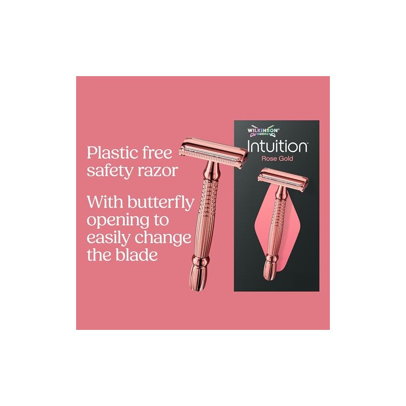 Wilkinson Sword Intuition Rose Gold Safety Razor for Women, 15