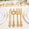 Joyido 40PCS Gold Plastic Silverware - Heavy Duty Elegant Disposable