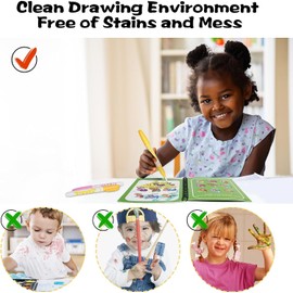 Water Coloring Books for Toddlers, Water Painting Book for Toddlers, Paint with Water Books for 3-5, Water Doodle Book Toys, Travel Toys for Toddlers, Toddler Travel Toys (6 Pack)