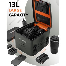 ROCKBROS Motorcycle Tail Bag Saddle Bags Motorcycles Full Waterproof 13L Universal Motor Seat Bag Pannier Bag Rear Rack Trunk Army Green