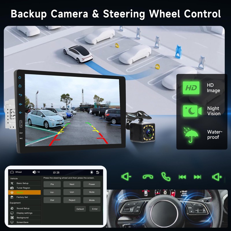 9 inch Single Din Car Stereo Touch Screen Wireless Carplay