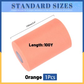 Glarks 1Roll 15CM x 91.44M Light Orange Tulle Fabric Roll, Tulle Organza Fabric Spool for DIY Tutu Skirt Baby Shower Decor Wedding Backdrop Crafts Birthday Party Supplies