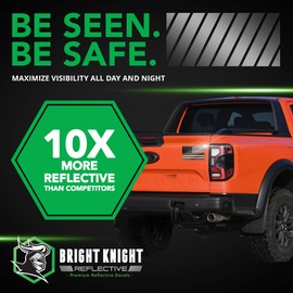 BRIGHT KNIGHT DECALS Bright Knight Reflective Flag Sticker, 3" x 5.75" Greenline American Flag Sticker Mirrored 3 Pack with Retro-Reflective Vinyl, Made in USA
