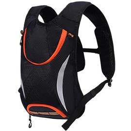 Cycling Hydration Backpack with Water Bottle Holder and Helmet Holder Lightweight Bike Backpack Hydration Pack with Shock-absorbing Pads for Hiking Biking Climbing Walking Running