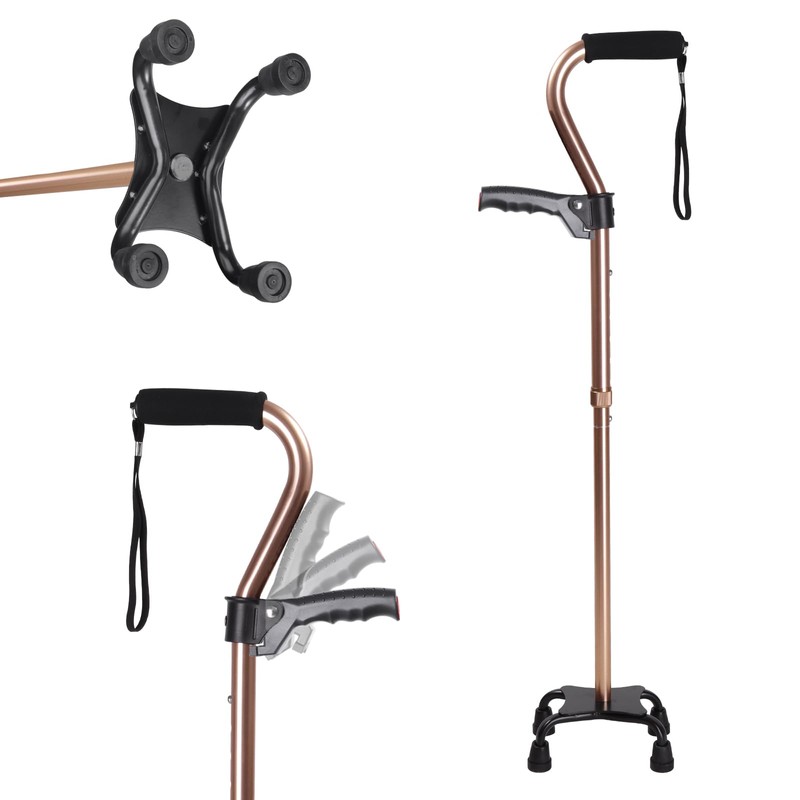 SILAIDESI Adjustable Walking Cane for Men & Women – 4-Pronged