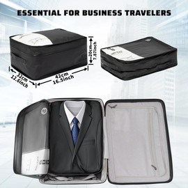 Vacuum Storage Bags for Clothes Reusable TPU Space Saver Bags for Travel with IP67 Zip Waterproof Packing Organisers Packing Cubes for Business Trips