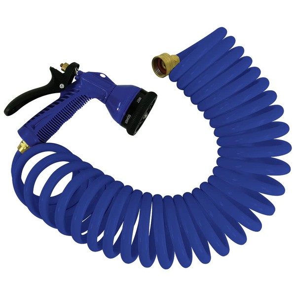 WHITECAP IND Whitecap P0440B Coiled Hose with Adjustable Nozzle -
