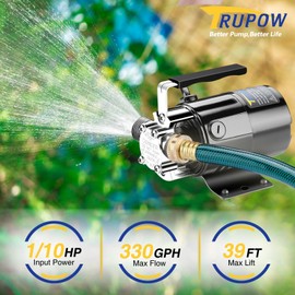 Trupow 1/10HP 330GPH 115-Volt Mini Portable Electric Utility Sump Transfer Water Pump with ON/OFF Switch and Water Hose Kit