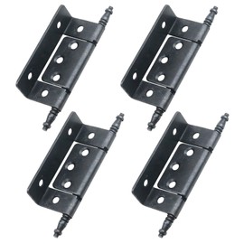 Antrader 2.75 Inch Full Inset Partial Wrap Long Axis Tip Hinge Vintage Black Cabinet Furniture Hinge 4 Pack