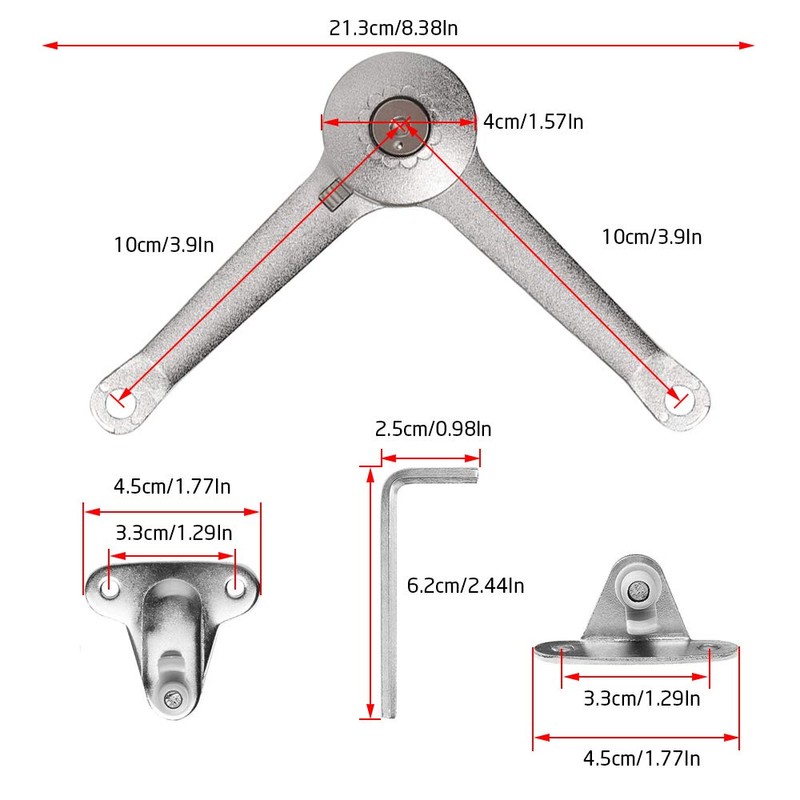STARVAST 2 Pack Lid Support Hinge with Soft Close, Adjustable
