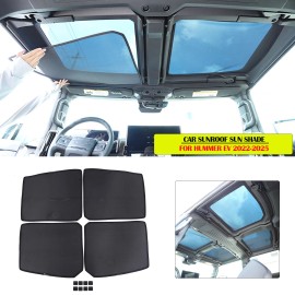 autotrim000 Glass Roof Sunshade Front & Rear Top Back Windows Sun Blind For Hummer EV 4PCS