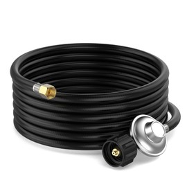 onlyfire 12 Feet Propane Regulator and Hose, Universal QCC1 Low Pressure Propane Regulator with Hose Grill Replacement for Most LP Gas Grill, Heater, Fire Pit Table, 3/8 Inch Female Flare Nut