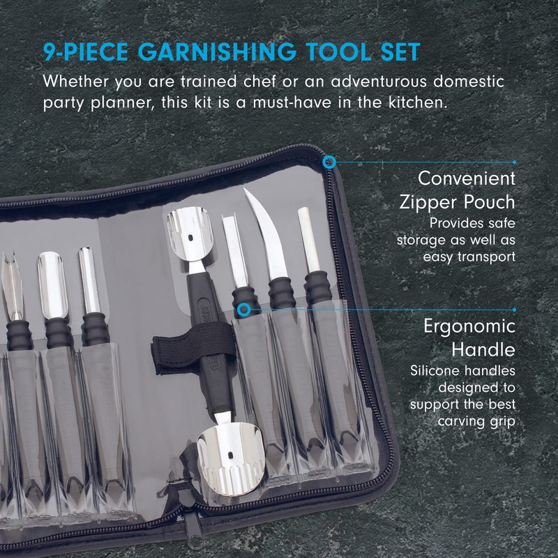 Messermeister 9-Piece Garnishing Tool Set - Most-Used Fruit, Vegetable, Garnishing