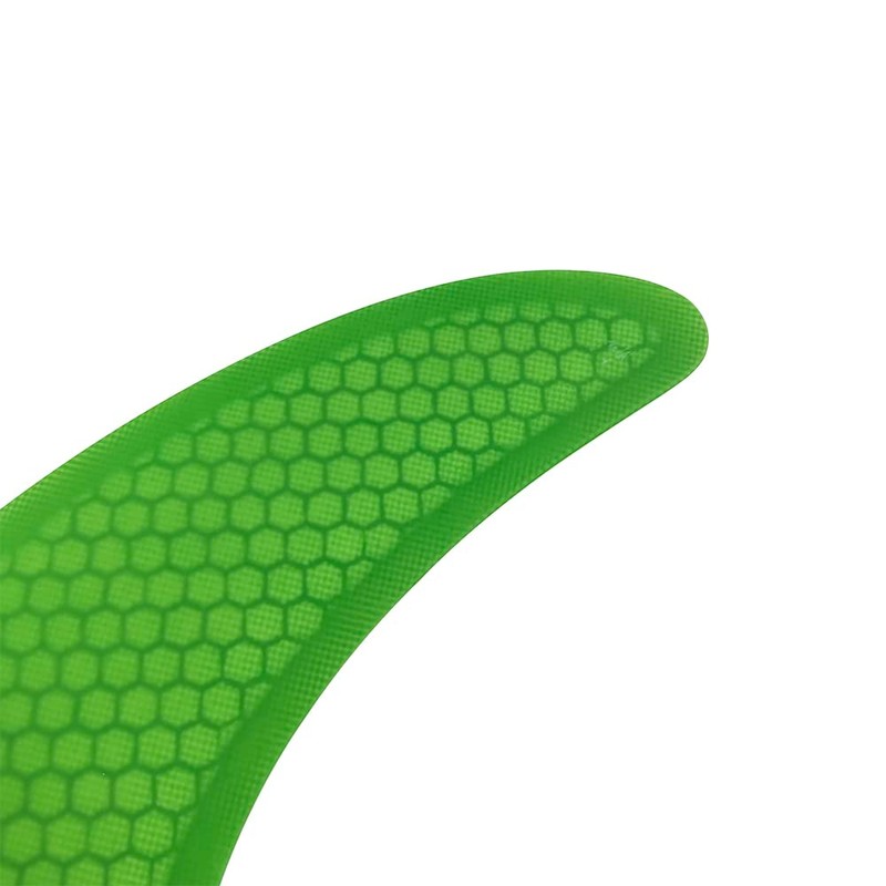 UPSURF Surfboard Single Fins Fiberglass Longboard Green Honeycomb+Carbon 8Inch Surfing