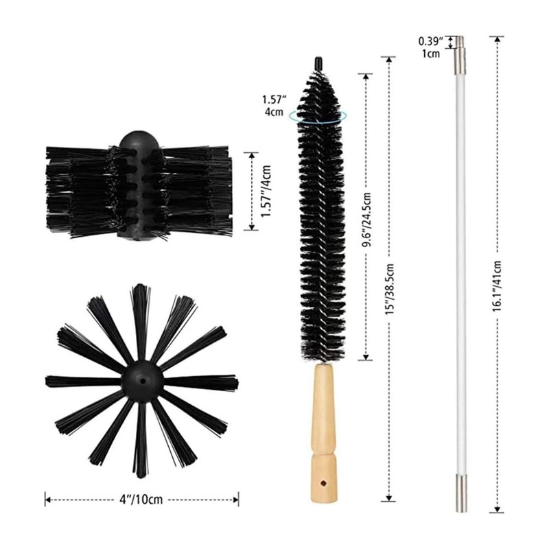 12Pcs Chimney Pipe Cleaning Brush Flexible Inner Wall Cleaner Electric