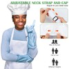 CHRI Chef's Hat Apron Set White Kitchen Apron Adjustable Cooking