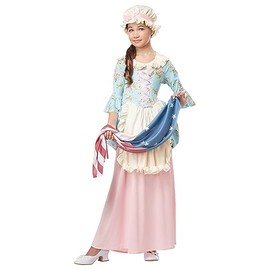 California Costumes Colonial Lady/Betsy Ross/Martha Washington/Ch Costume, X-Large, Blue/Pink