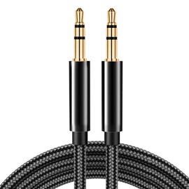 3.5mm Audio Cable, AUX Cable, 3.5mm Earphone Jack, Male to Male Stereo Mini Plug, Gold Plated Connector, Durable Nylon Braided for Headphones, Speakers, Sounds, Cars, iPhones, iPads, PC and More 1.5M