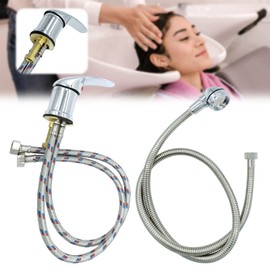 Salon Water Faucet and Sprayer Hose Kit for Shampoo Bed Bowl or Backwash, with Stainless Steel Hose, Durable Salon Spa Hot Cold Mixer