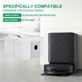 Reusuable Dust Bags for ECOVACS: Durable Dust Bags with Zip, Compatible with DEEBOT X9 PRO OMNI/ X8 PRO OMNI /T80 OMNI/T50 OMNI/T50 PRO OMNI/T50 PRO MAX/yeedi S14 Plus
