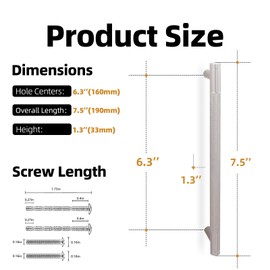 KOMOTIA 10 Pack Brushed Satin Nickel Cabinet Pulls knurled 6-1/4 Inch Hole Centers Kitchen Cabinet Handles Silver Drawer Pulls Cabinet Hardware