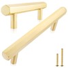 QOGRISUN 2-Pack Solid Brass Cabinet Pulls Hexagon Drawer Handles, 3-Inch