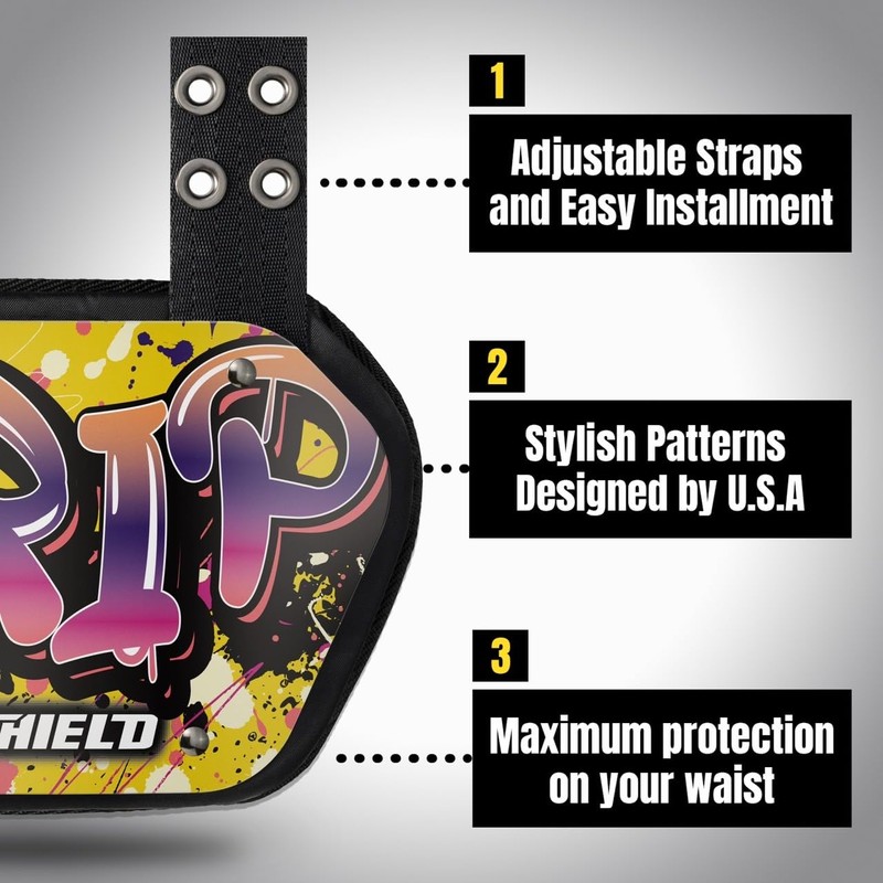 O Shield DRIP Football Back Plate, Lower Back Pads for