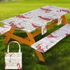 Picnic Table Cover with Bench Covers Vinyl Elastic Edges Fitted
