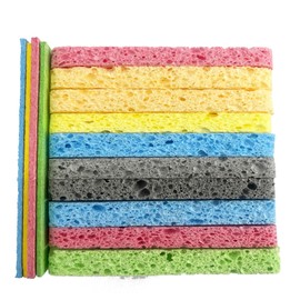 12PCS Cleaning Sponge，2.5X4.0 inches, Kitchen DishSponge, Cleaning Scrub Color Sponge, Biodegradable Natural Sponge, Non-Scratch Kitchen Cellulose Dishwashing.