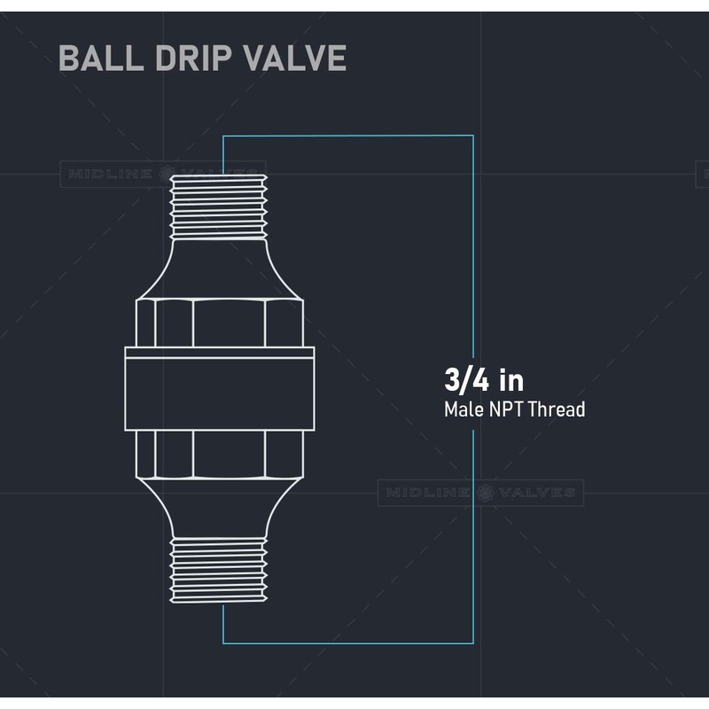 Midline Valve 681U034-OM Ball Drip Valve; Automatic Drain for Fire